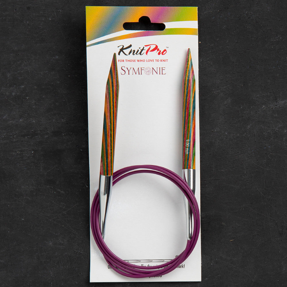 KnitPro Symfonie 9 mm 100 cm Ahşap Misinalı Şiş - 21360